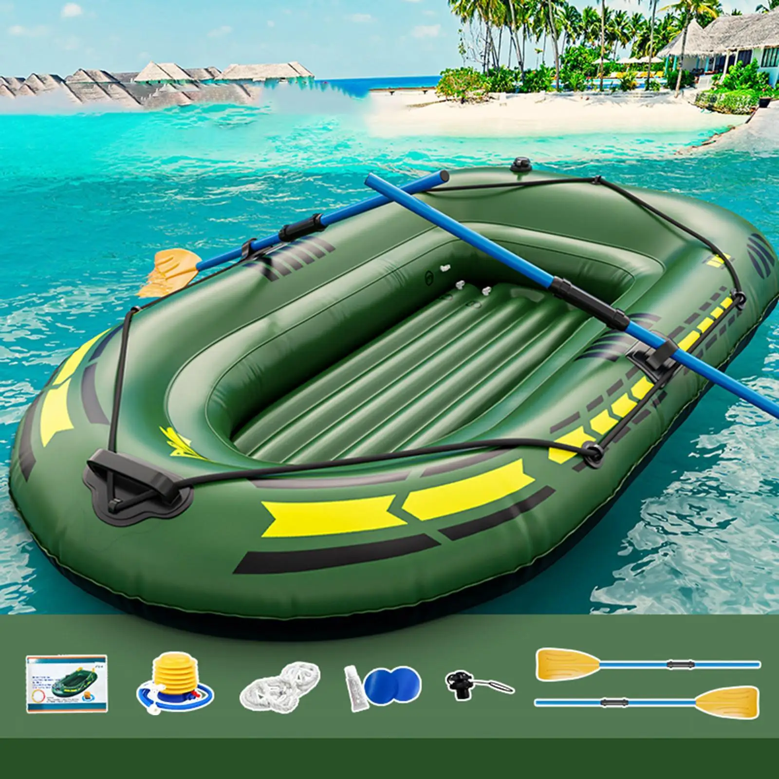 Inflatable Boat Kayak Heavy Duty Grab Handle Summer Outdoor with Oar Locks 2 Inflatable Boat Kayak Heavy Duty Grab Handle Summer Outdoor with Oar Locks 2