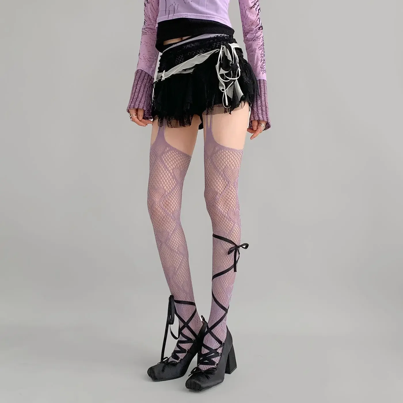 Y2K Liebe Herz Netzstrümpfe Süße Mädchen Strumpfhosen Nackte Frauen Sexy Strapsstrumpfhose JK Lolita Cosplay Party Spitzenstrümpfe – Detail 11