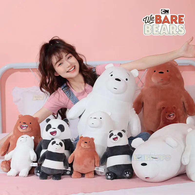 

25cm Bear Plush Toy We Bare Bears Anime Plush Toys Pendant Grizzly Panda Ice Bear Cute Stuffed Animal Plushies Lovely Gifts