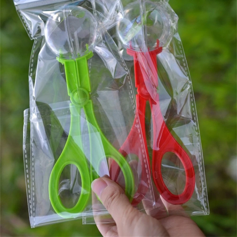 Portable Transparent Insect Catcher Scissor Indoor Outdoor Kids Fish Tank Bug Scooper Clamp Tong Tweezer Biology Study Supplies