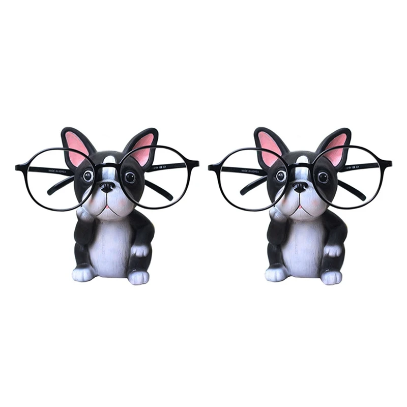 

DOME 2X Puppy Dog Glasses Holder Stand Eyeglass Retainers Sunglasses Display Cute Animal Design Gift (Bulldog)