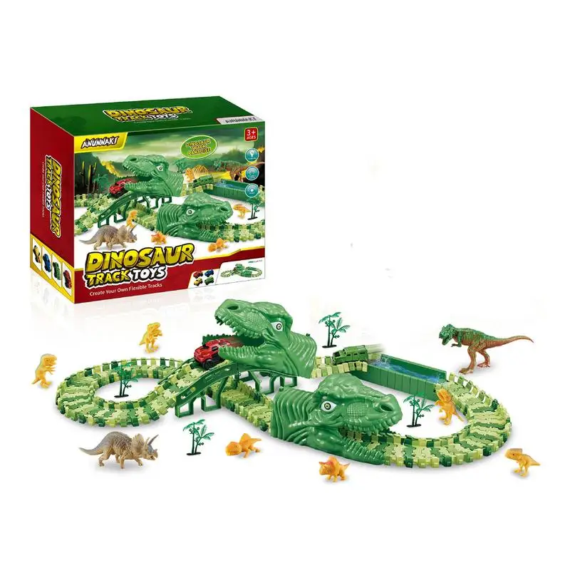 Dinosaur Track Car Assembly Toy Car Toys Electric Car Indoor Play Car Track Toy Dinosaur Figurine Track Toy Electric Race Cars