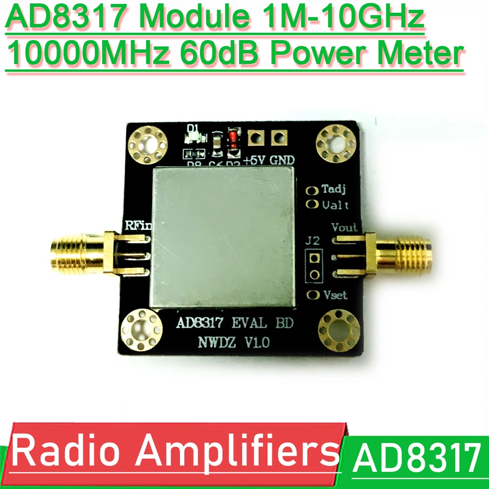 

DYKB AD8317 Module 1M-10GHz 10000MHz 60dB Power Meter Logarithmic Detector Dynamic for Ham Radio Amplifiers