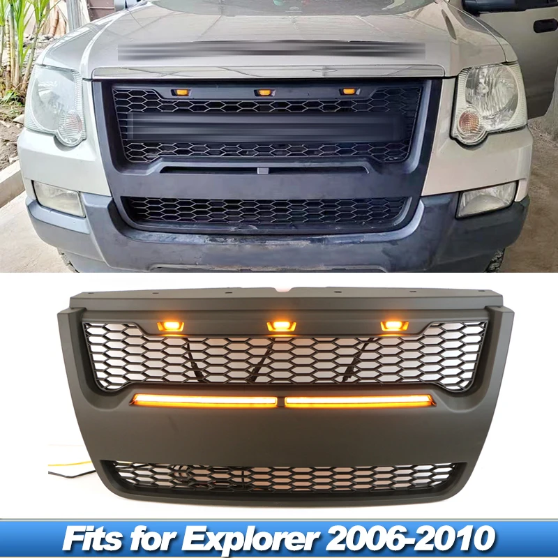 

Suitable for Ford Explorer 2006-2010 grille modification with LED light strip 2008Explorer front bumper decorative accessories