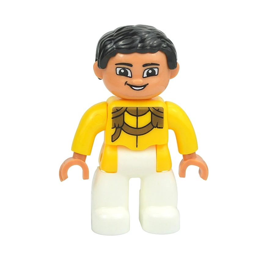 Jumbo Building Block Character Set - Farmer, Pirate, Worker, Doctor & Policeman Figures