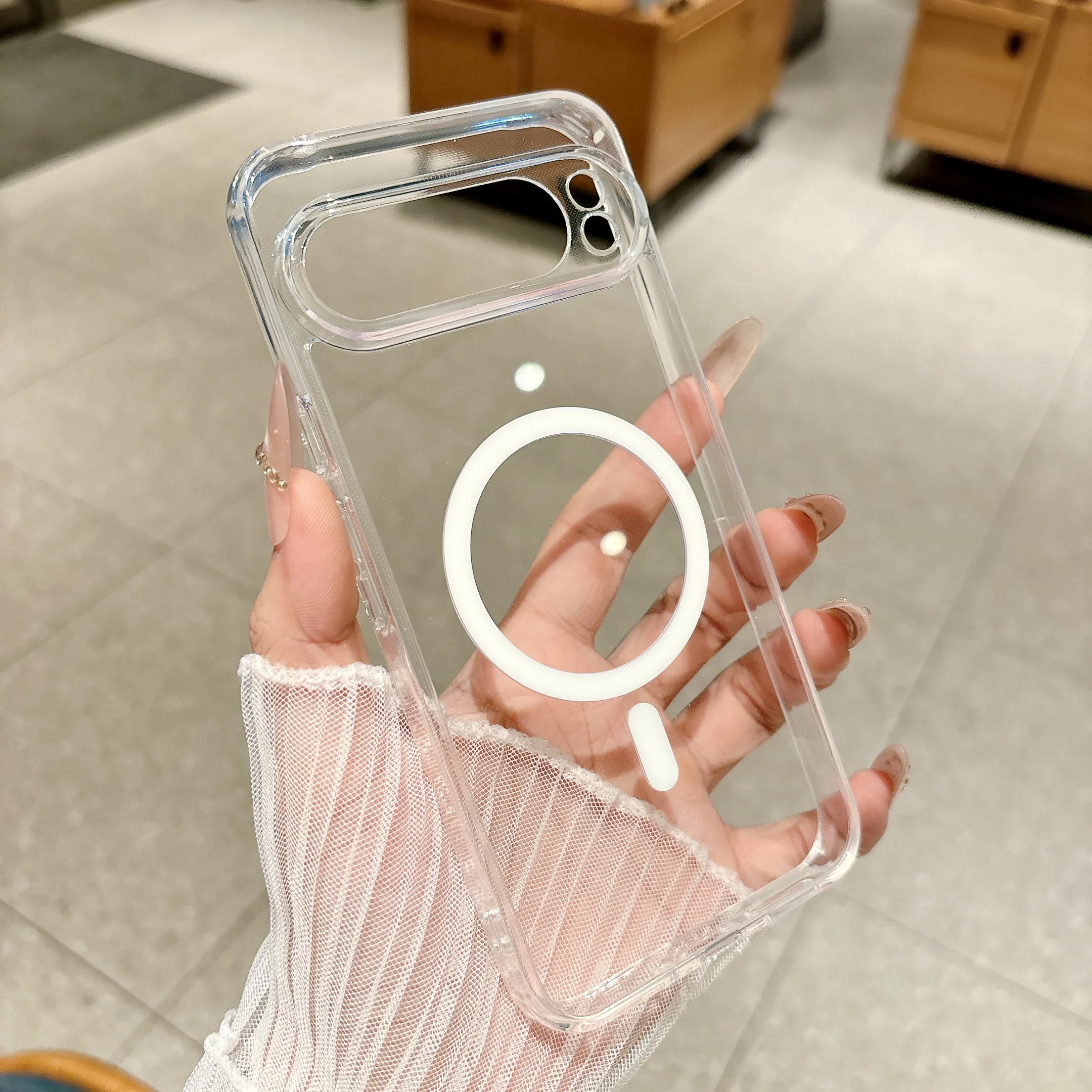 Clear Shockproof Frosted Magnetic Wireless Charging Phone Case
