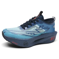 Men's Racing Marathon Running Shoes - Carbon Plate Stability & Wear - Resistant Design - 42mm (NavyBlue)
