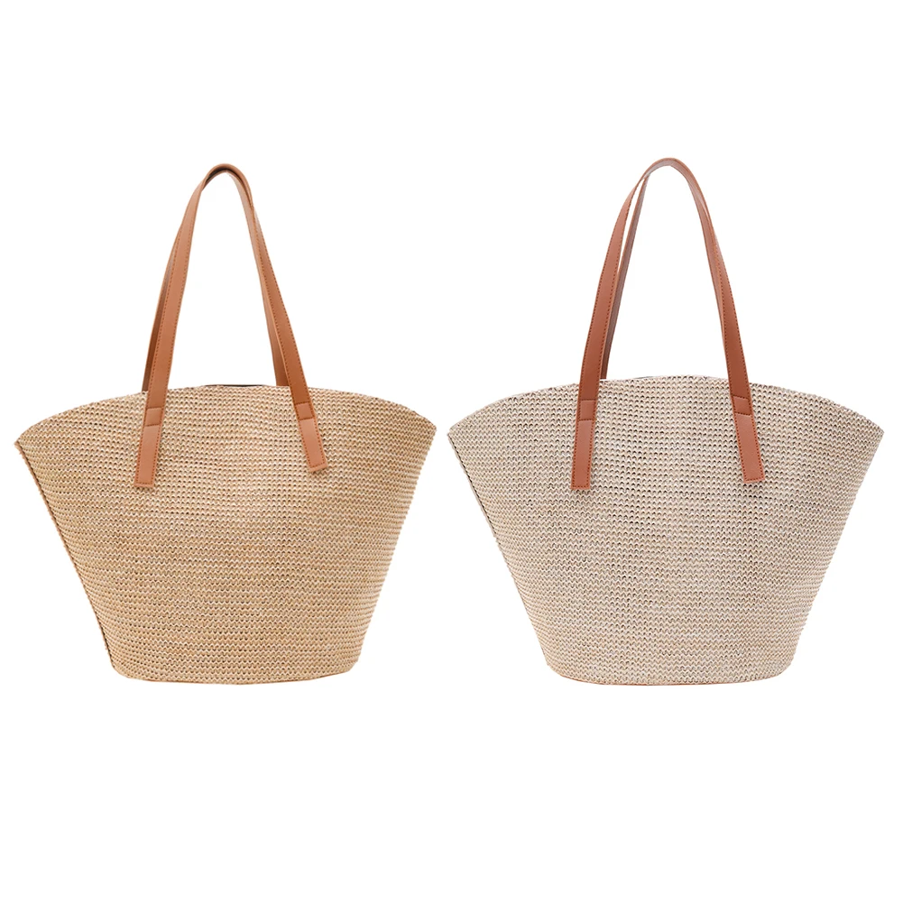 Sacs à bandoulière en paille pour femmes, sac à main d'été tissé, sac à main initié, bracelet de plage en raphia, sac à main en crochet pour femmes  1524