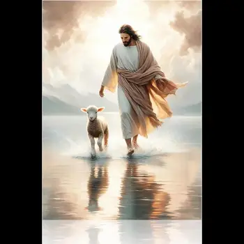 Jesus and Lamb Wall Art 1