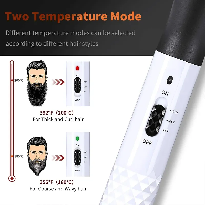 Man Hair Straightener Brush 2-in1 Beard Straightening Comb Fast Heating Hair Brush Multifunctional Professional Styling Tools 4