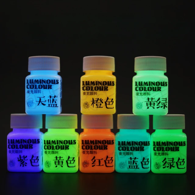 Super Bright Night Glow Paint Waterproof Self Luminescent Liquid Pigment  DIY Wall Colored Painting Graffiti Pigment