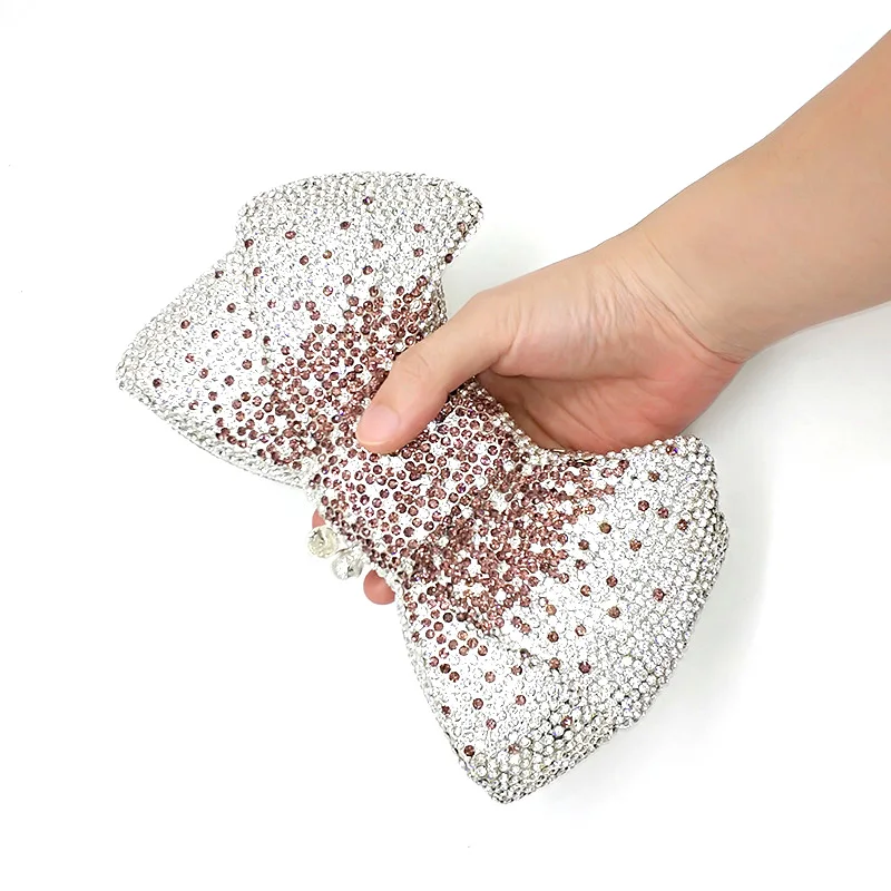 Classical women accessories diamonds luxury clutches bow knot crystal purses Bridal wedding party Popsicle purses