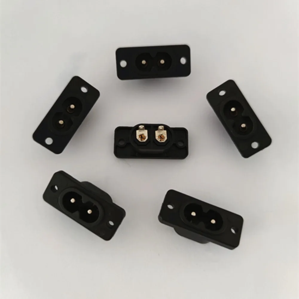 소형 퍼그 탈착식 C8 수컷 전원 소켓 전원 코드 AC 2.5A 250V 전원 콘센트 8자형 내장 전기 커넥터 와이어