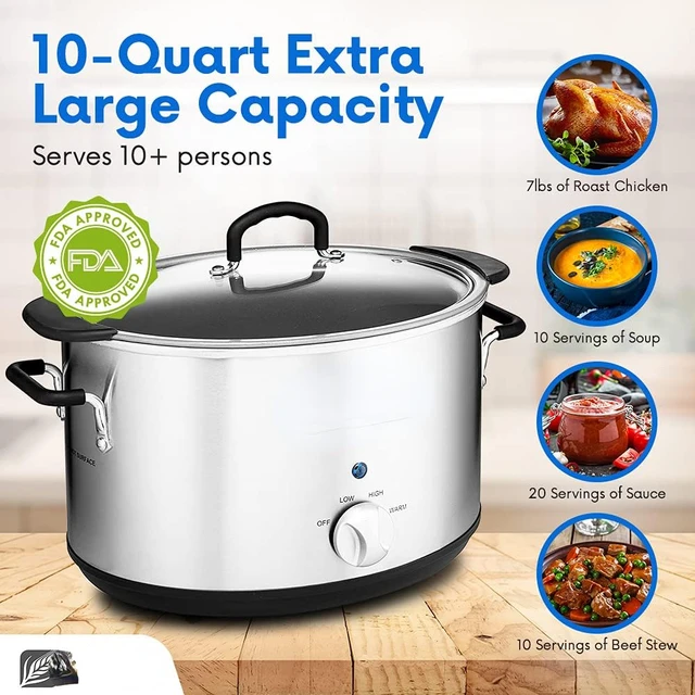 MAGIC MILL 6 QT RED SLOW COOKER WITH COVER KNOB AND COOL TOUCH