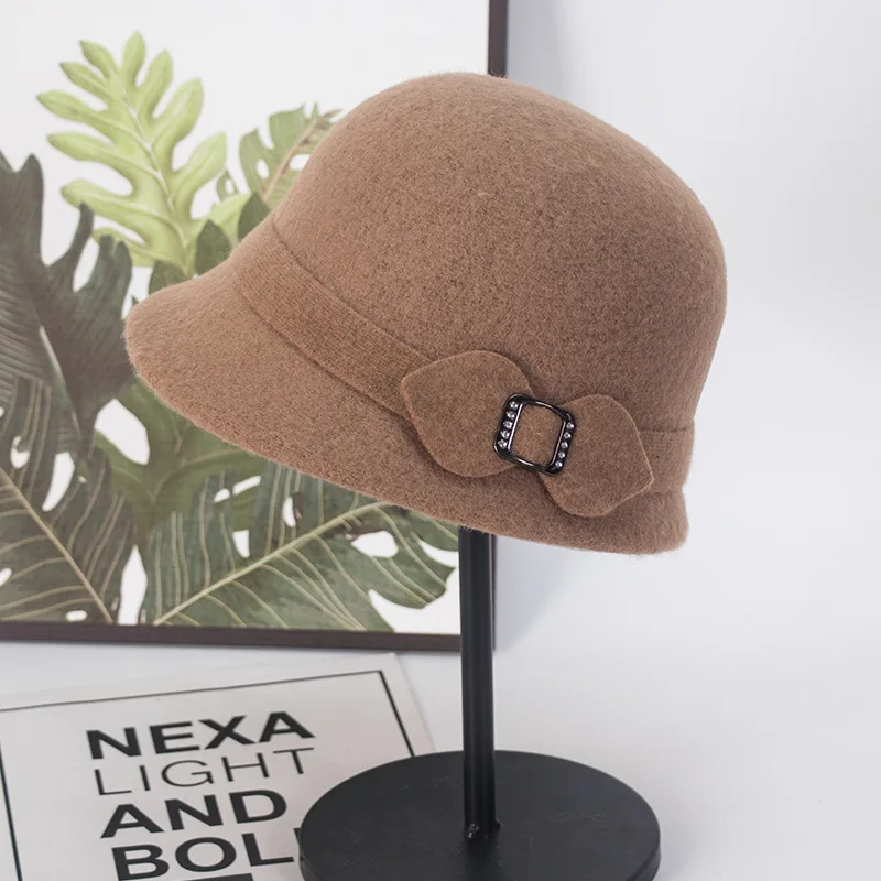 Wool Short Eave Fisherman Hat Women's Autumn And Winter Korean Version Woolen Warm Hat British Elegant Cold Proof Top