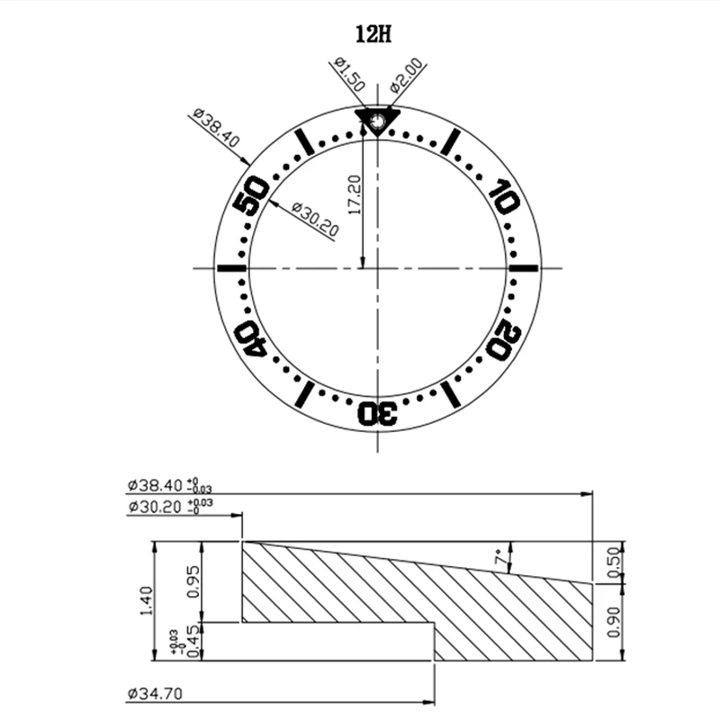 Ceramic Stainless Steel Bezel Insert for Men's Automatic Watches - Luxury Accessory Parts