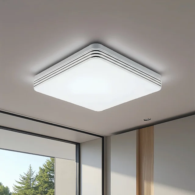 18W-48W ไฟ LED เพดาน 30 ซม. ไฟเพดานสี่เหลี่ยมแผงไฟห้องนอนห้องครัวห้องนั่งเล่นไฟตกแต่ง AC 110-220V 1