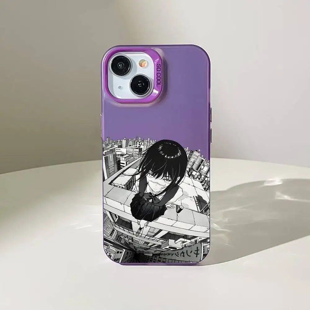Colorful Silver Comics Anime Chainsaw Man Asa Yoru Phone Case