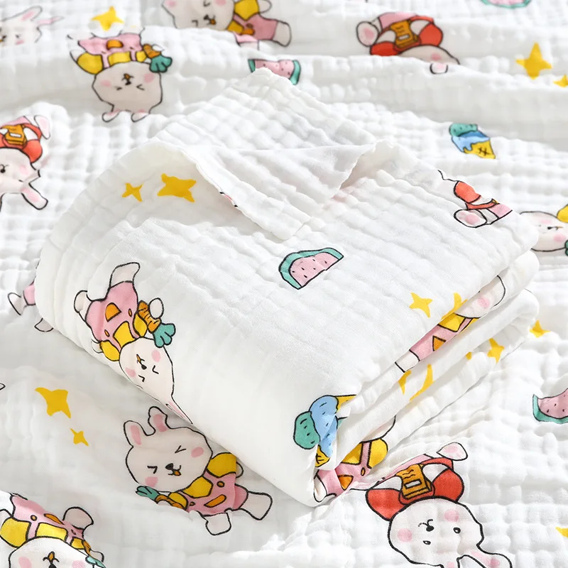 Six layer high-density newborn wrap blanket children's blanket pure cotton children's bath towel absorbent baby gauze blanket cotton blanket baby blanket