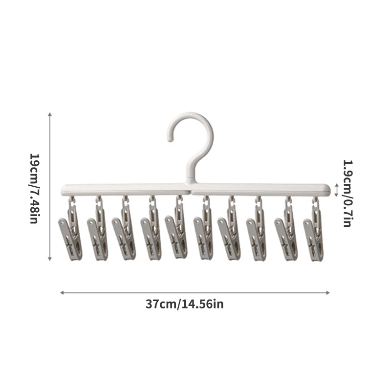 Clothes Drying Rack Socks Drying Rack with 10 Clips Multi-Function Dormitory Student Home Balcony Drying Clips Underwear Clips