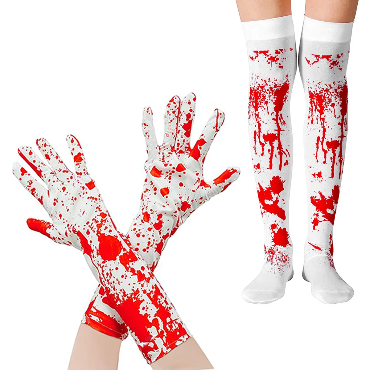 Halloween Gloves Terrifying Atmosphere Decoration Blood Gloves Blood Socks Halloween Parties Cos Print Props