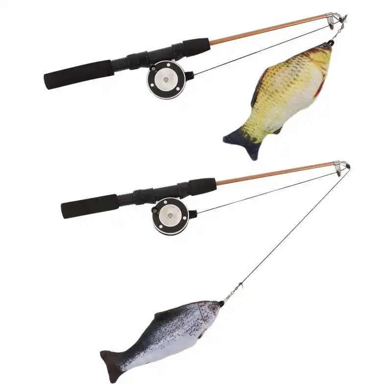 Retractable Cat Teaser Wand Easy To Grasp Interactive Fishing Rod With