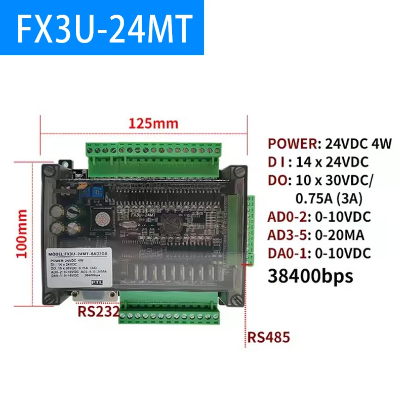 ตัวเลือกสินค้า PLC FX3U 24MR 24MT ระบบควบคุมอัตโนมัติ