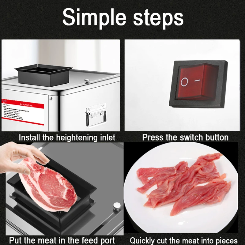 Small Household Fresh Meat Slicer, Stainless Steel Multifunctional Beef And Pork Shredder 3