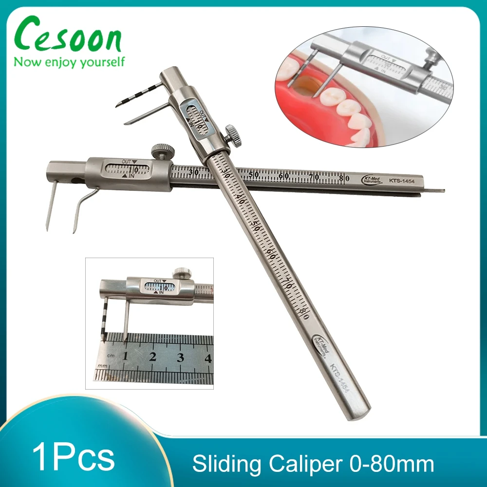 

1Pcs Dental Implant Castroviejo Bone Caliper 0-80mm Measuring Calipers Bone Ridge With Double Scale Dentistry Measuring Ruler