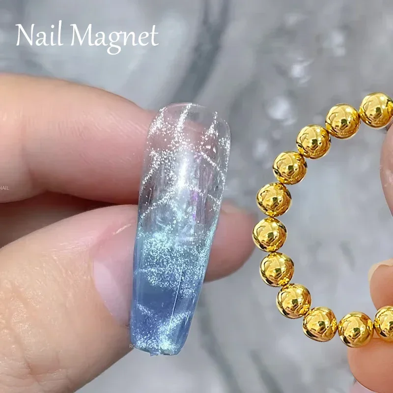 Cat Eye Magnet Beads for Nails Strong Magnetic Round Ball Cat Eye Gel Polish Water Wave 3D Strip Effect DIY Manicure Design Tool magnetic nail art tools cat eye nail tool magnetic nail tools nail care tools