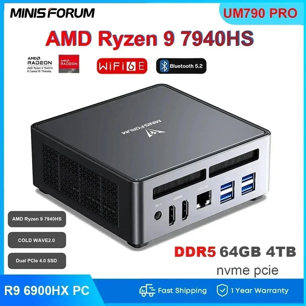 MINISFORUM UM790 Pro Ryzen 9 7940HS Mini PC Windows 11 Pro DDR5