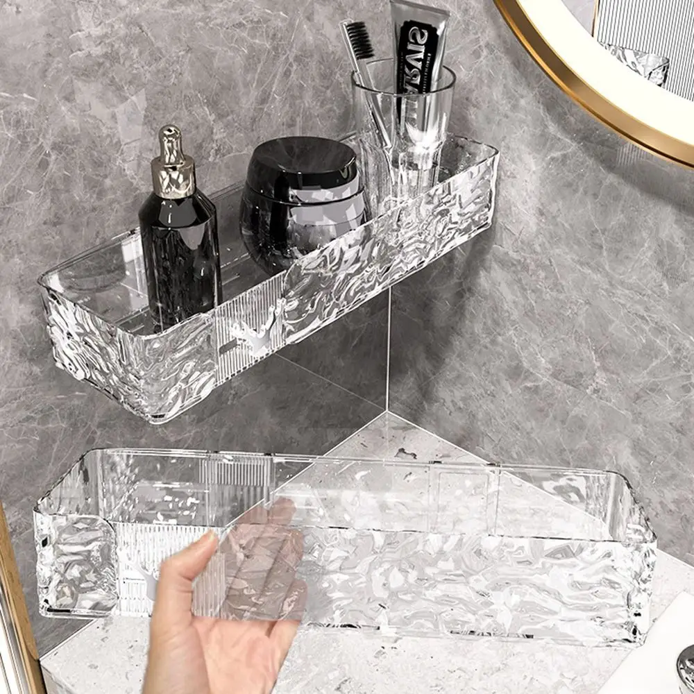 Punch Free Bathroom Storage Rack Plastics Water Ripple Wall Storage Rack Thickening Shower Gel Storage Rack Bathroom 3