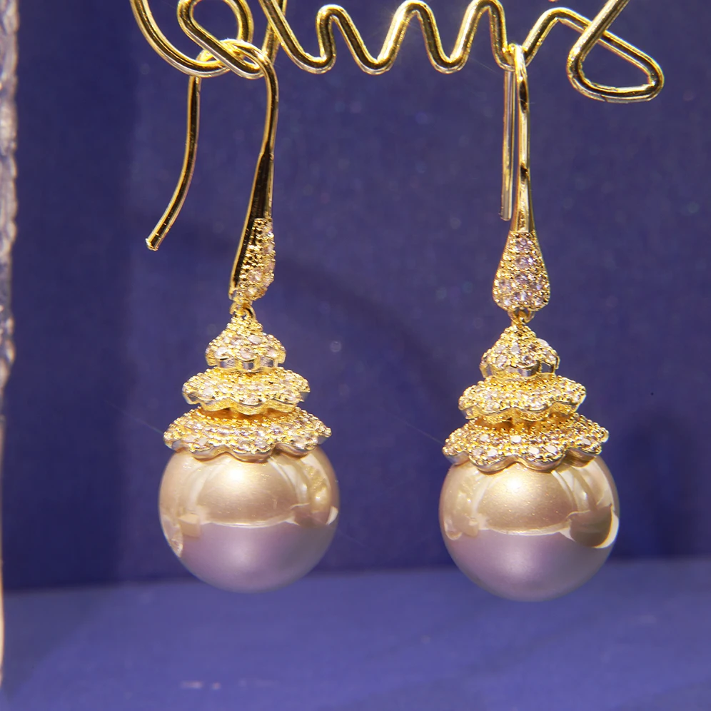 MEIDYEAR  New Pearl pendant long earrings for  women  luxurious atmosphere exquisite jewelry party gifts  daily work