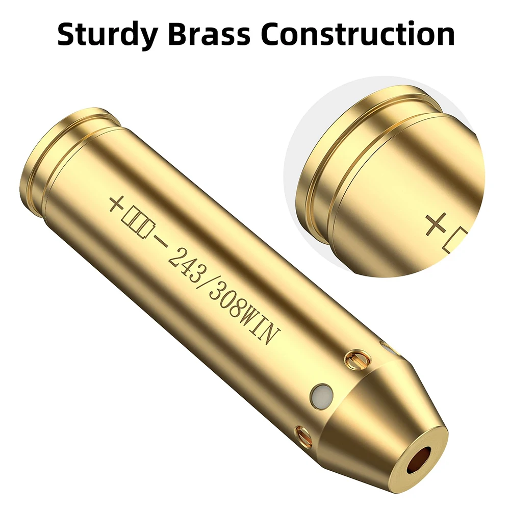 Tactical Red Bore Dot Laser Boresight fit 243 308WIN 7MM 08REM Cartridge Bore Sighter for Pistol Rifle Scope Hunting Adjustment
