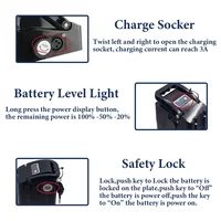Batterie lithium-ion aste avec chargeur, Silverfish 36V, 48V, 10Ah, 15Ah, 20Ah, 800W, 500W, 18650 4