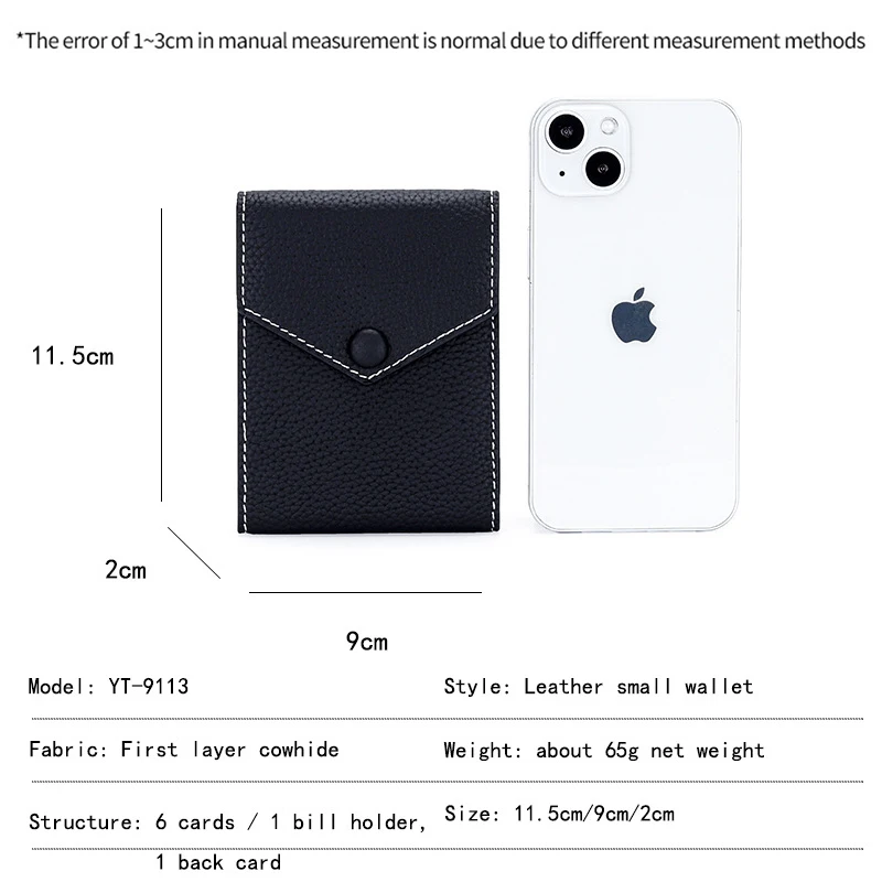 Leather Small Women Wallet Buckle Tifold Luxury Envelope Card Holder Purse Multipurpose Cash Coin Short Lady Dollars Clip Wallet
