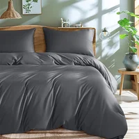 Luxury 3PCS 100% Bamboo Duvet Cover Set (1PC Quilt Cover + 2PCS Pillowcase) Queen King Silky Bedding Sets Double Comforter Cover 1