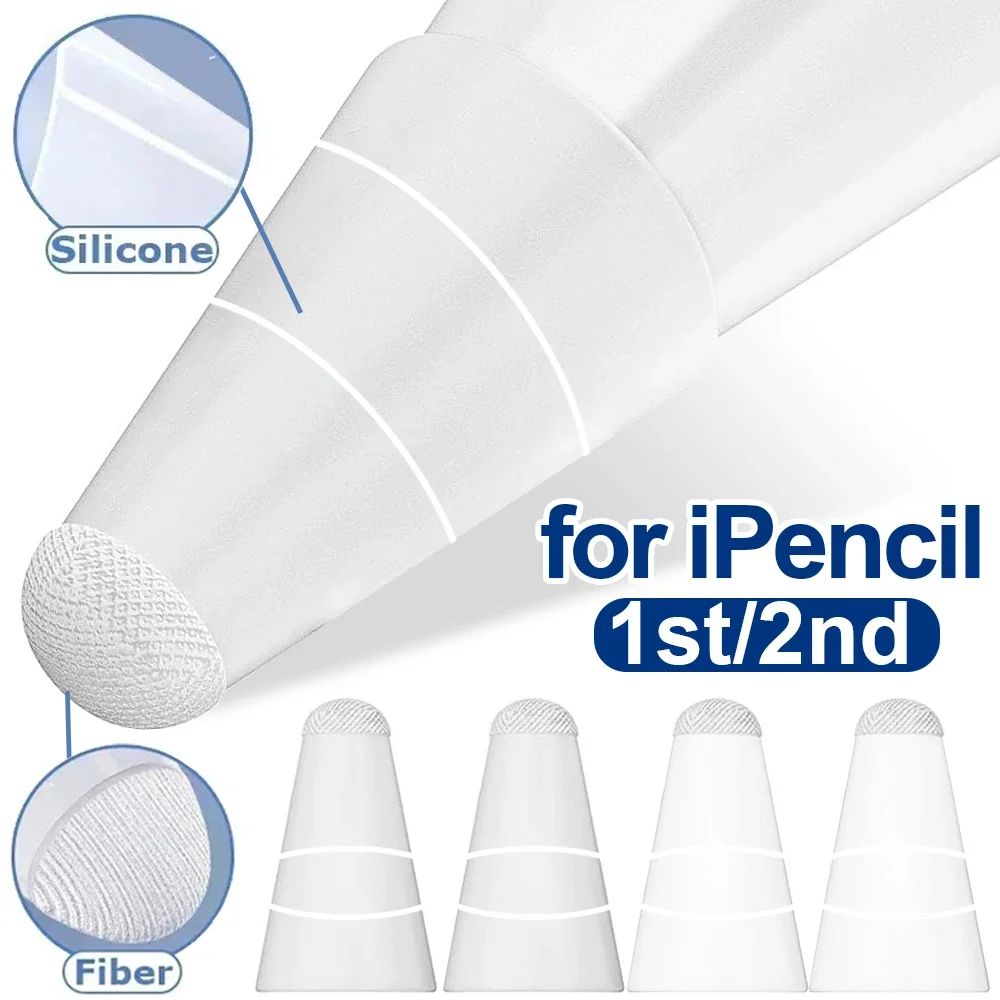 1-10PCS Replacement Soft Silicone Fiber Stylus Pen Tips for Apple Pencil iPencil 1st 2nd Noiseless Non-Slip Paper Feel Pen Nib stylus pen apple pencil nib pencil nib stylus pen tip pencil tips
