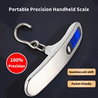 Portable Scale Digital LCD Display 110lb/50kg Electronic Luggage Hanging Suitcase Travel Weighs Baggage Fishing Scale with Hook