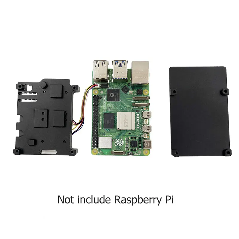 Custodia in alluminio Raspberry Pi 5 Guscio in metallo con doppia ventola per RPI 5 Pi5  7