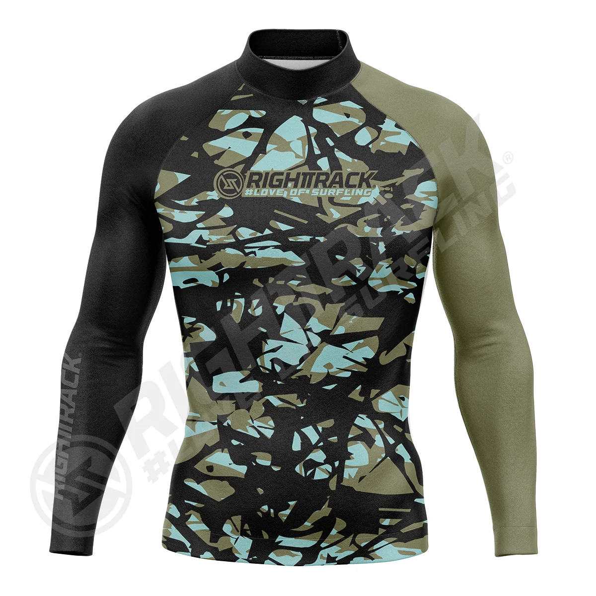 Men's Surfing Shirt Gold Coast Lycra Rashguard RIGHTTRACK Surf Sportswear Beach UV Swimwear UPF50+ Clothes sports shirt