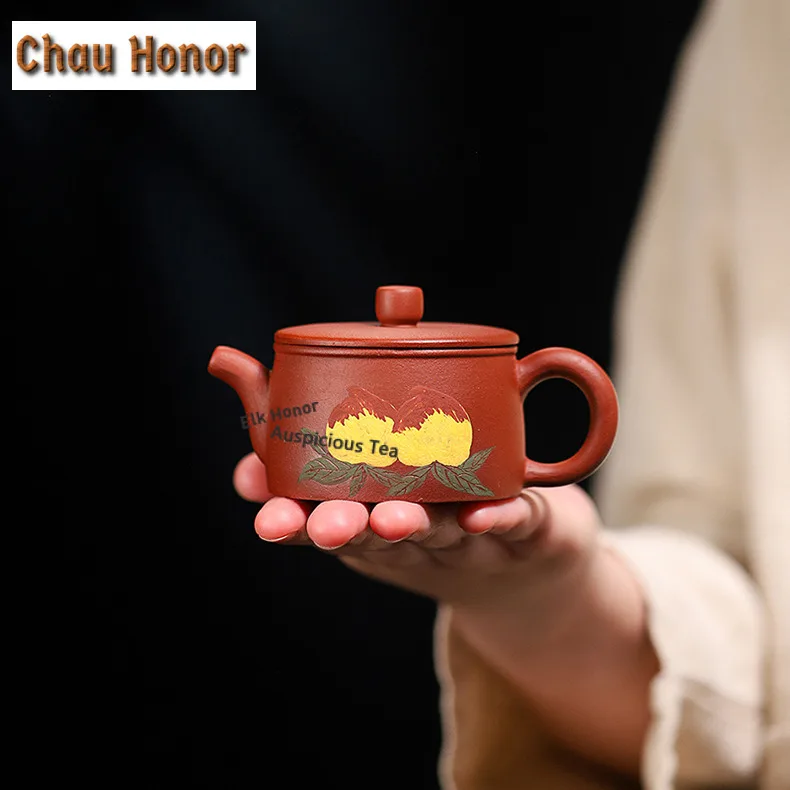 75ml Retro Yixing Purple Clay Teapots Handmade Small Flat Cover Pot Raw Ore Fresh Water Mud Kettle Zisha Tea Set Ornaments Gifts