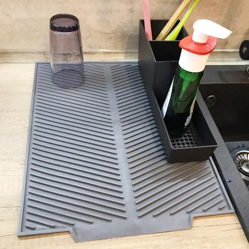 Kitchen Silicone Drain Pad Bowl Dish Cup Drying Storage Rack Holder Durable Table Mat Kitchenware Counter Protection Accessories 4