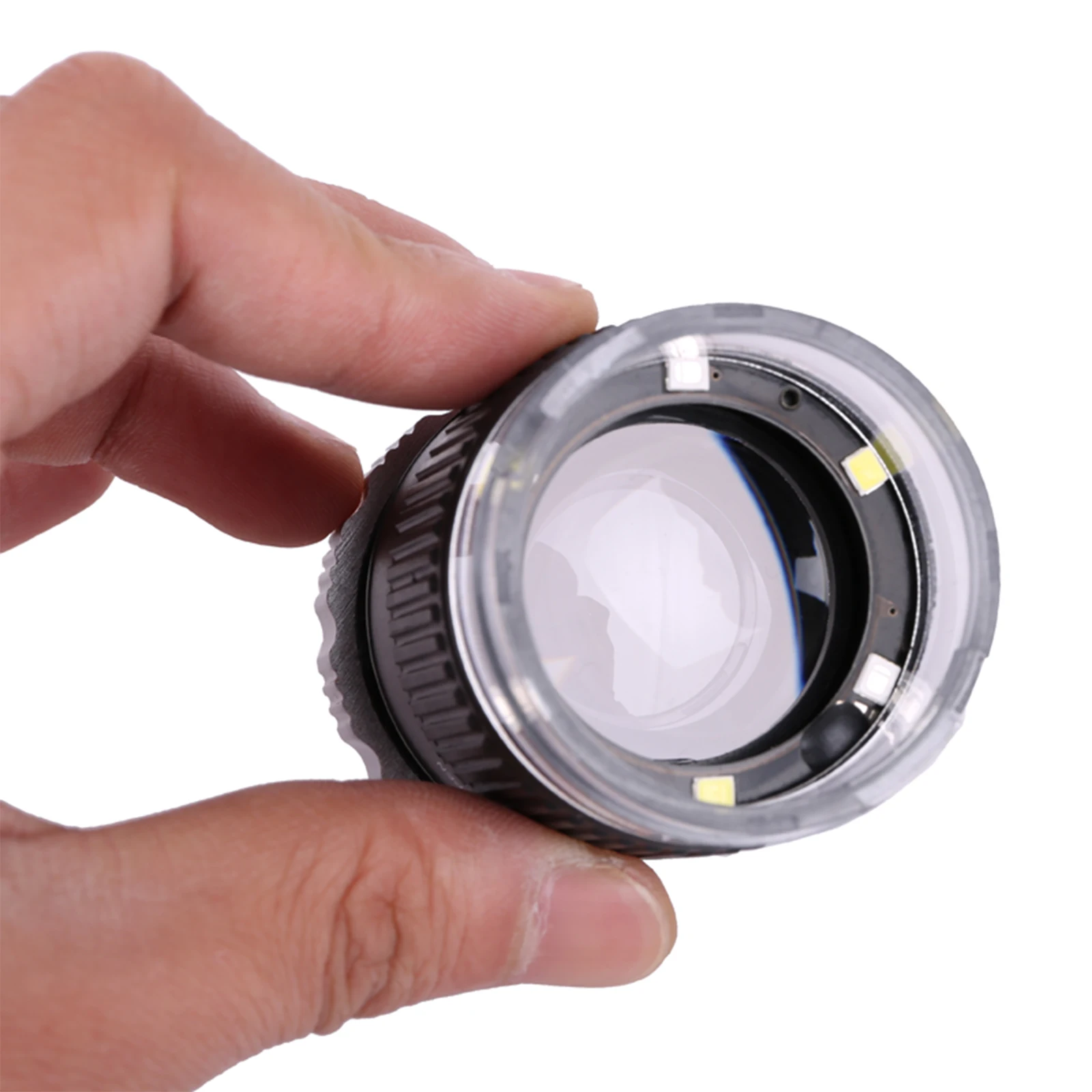 Jewelry Magnifying Glass LED Scale Loupe 30X Adjustable Magnification Metal Cylinder Mirror