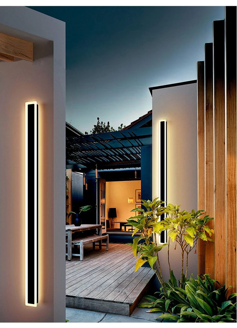 Description Picture 5 of itemOutdoor wall lamp waterproof modern simple villa courtyard wall lamp outdoor balcony night view decorative strip courtyard lamp