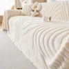 Tuffed Fleece Warm Soft Sofa Towel Geometric Lines Jacquard Mordern Simple Pattern Multiuse Sofa Cover Blanket for Living Room 1