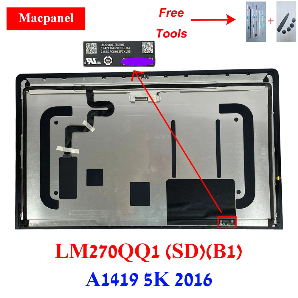 Ecran Complet Apple iMac 27 A1419 2014 Retina 5K LM270QQ1(SD)(A2) + Vitre NEUF