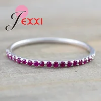 New Arrival 925 Sterling Silver Needle Fashion Crystal Rings For Women Girls Wedding Engagement Valentines Day Gift Wholesale 1