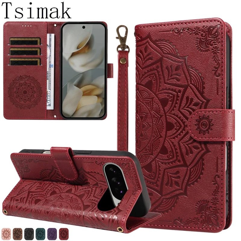 Elegant 3D Embossed Flower Magnetic Wallet Leather Phone Case