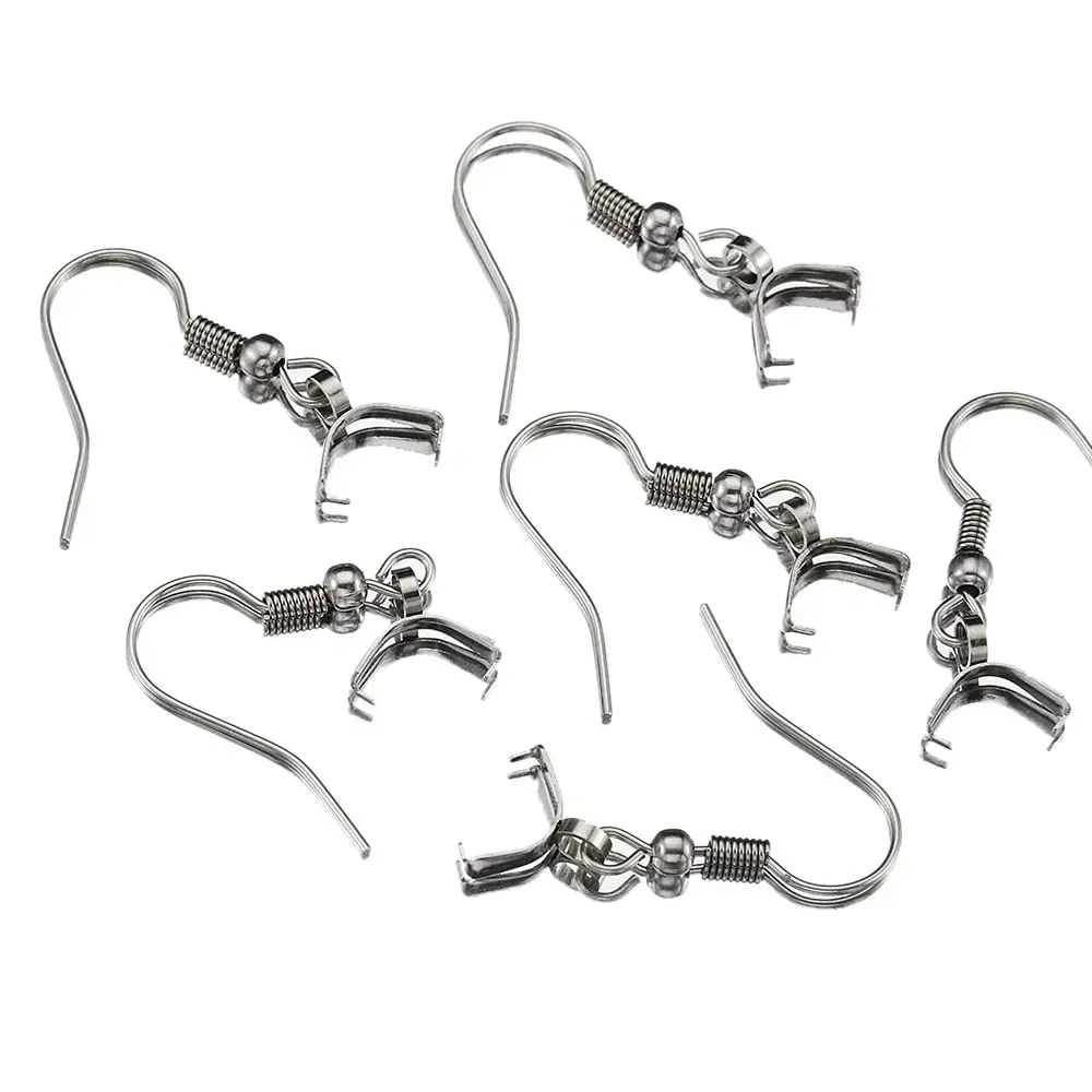 20 stücke 10 stücke Edelstahl Ohrring Haken Ohr draht Verschluss Anhänger Kaution Clip Ohr Draht baumeln Ohrringe für DIY Schmuck herstellung – Detail 6
